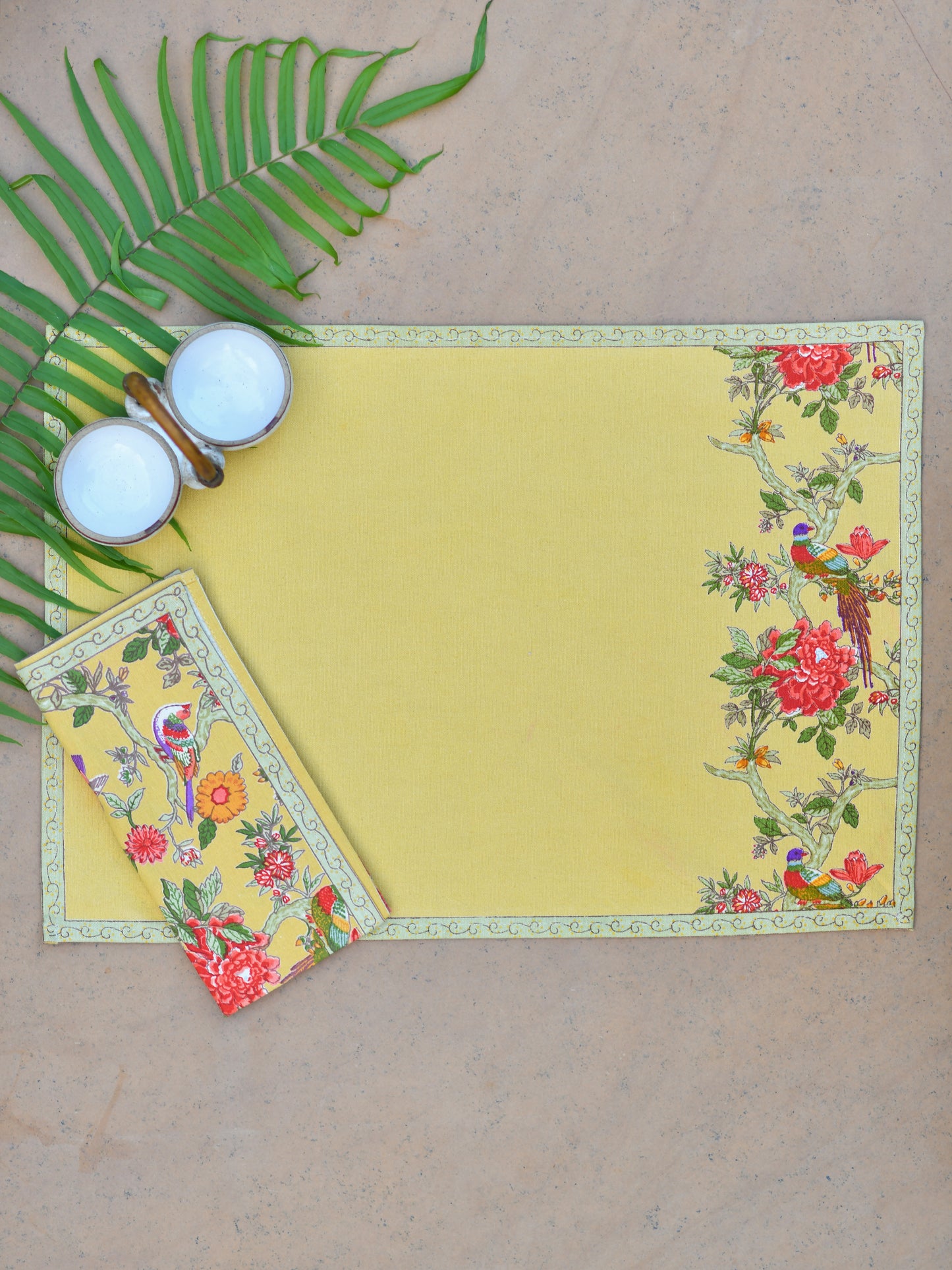 Placemat Set of 6 : Bird Yellow