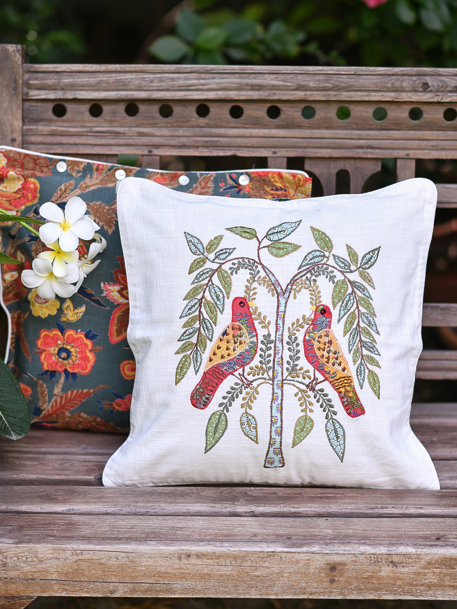 Cushion Cover : Bird Tree Green
