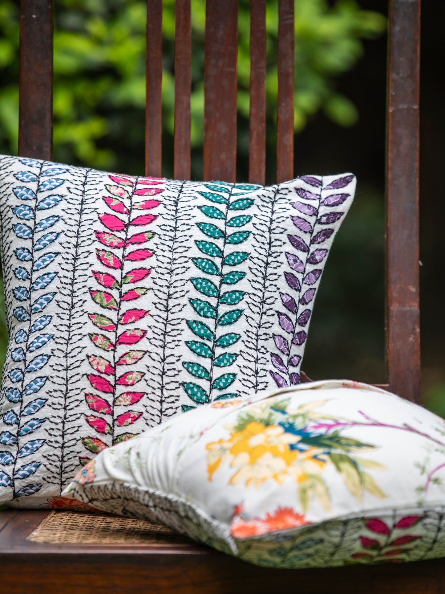Cushion Cover : Stripe Leaf Green