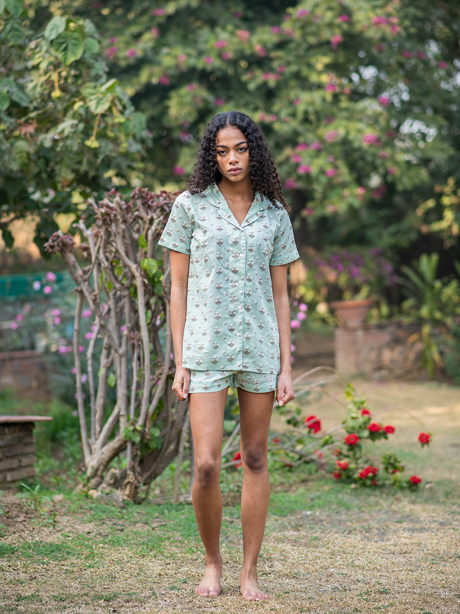 Short Set : Chanderi Mint