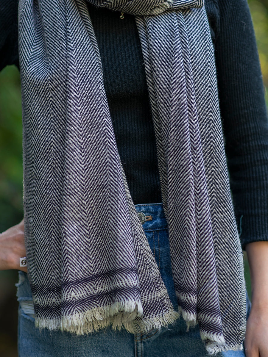 Soft Wool Stole : Diamond Blue