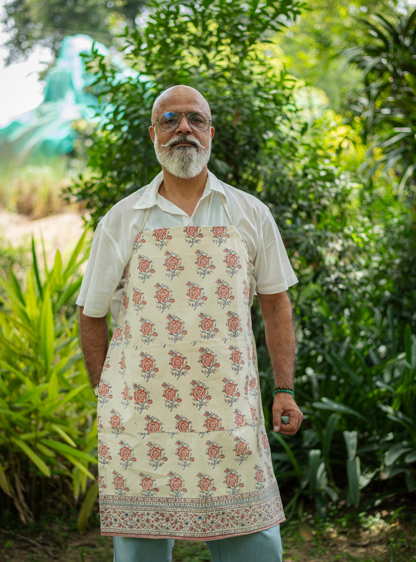 Printed Apron : Indian Rose Canvas