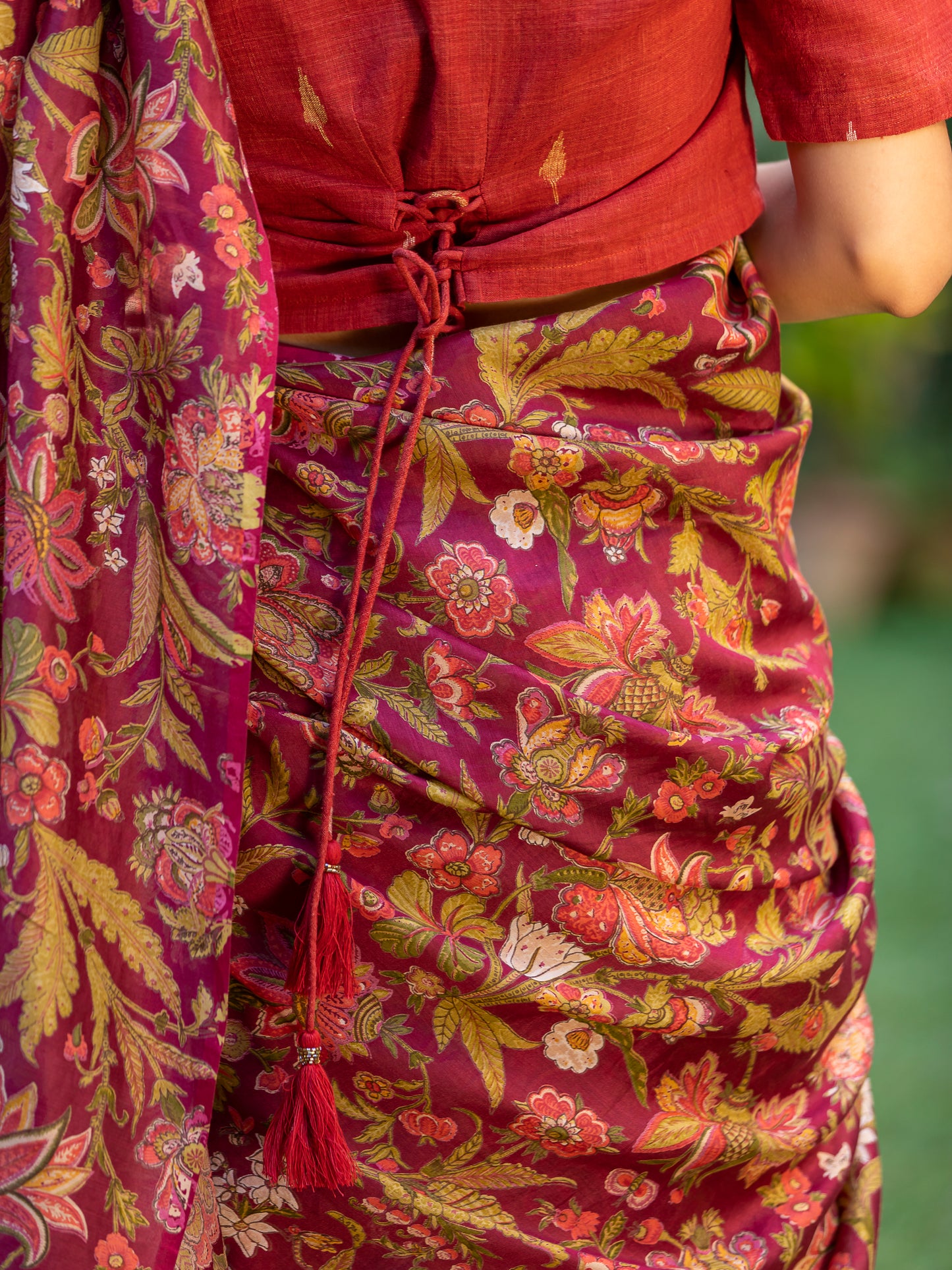 Saree Chanderi : Hawaii Marsala