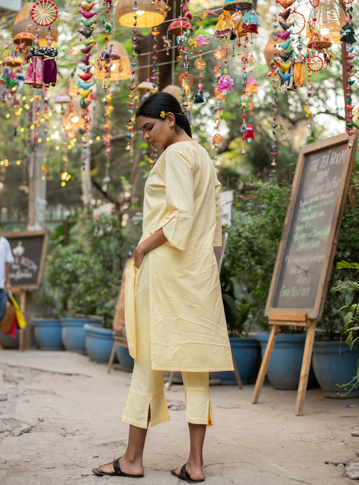 Cuff Kurta : Solid Butter