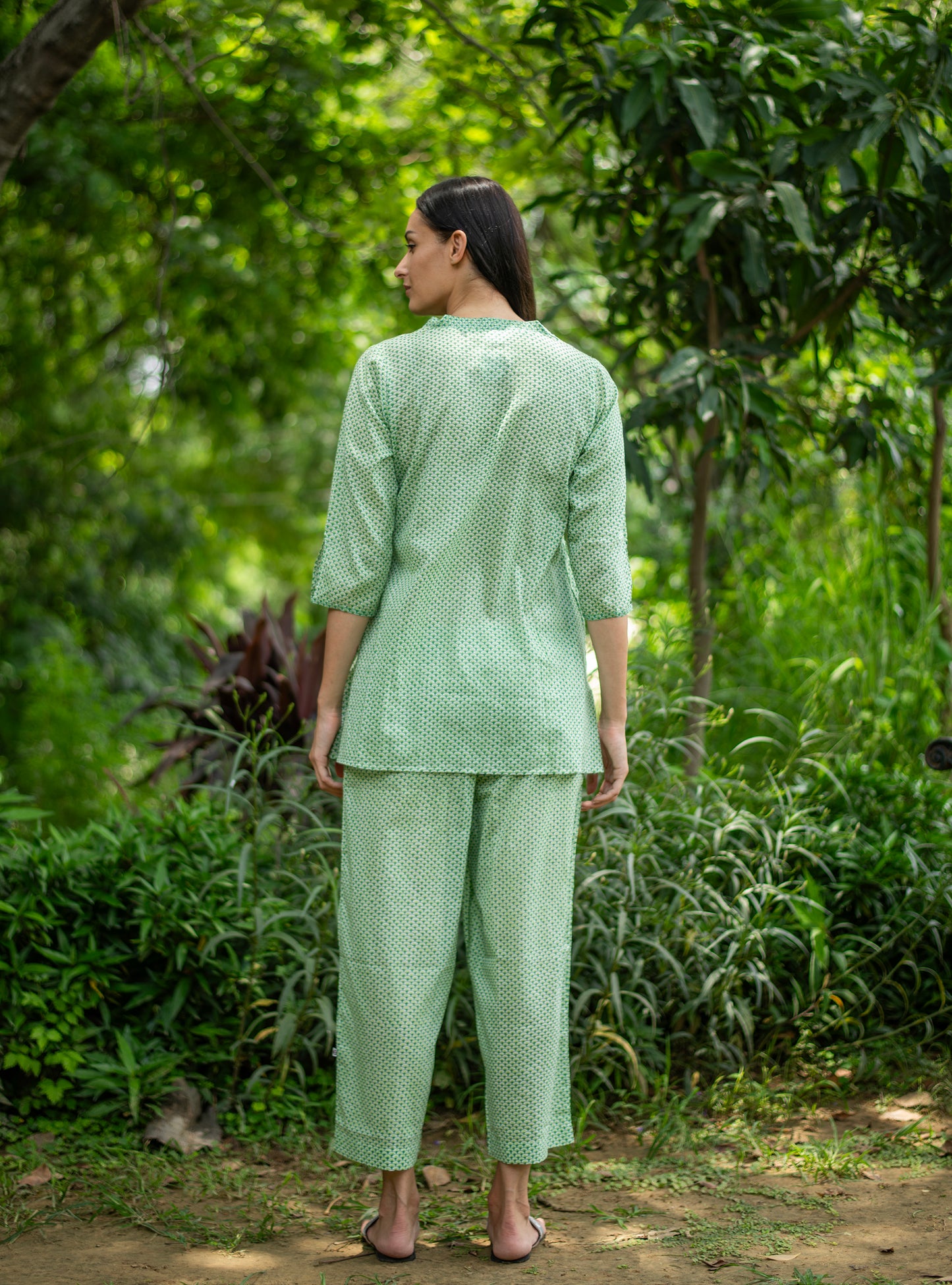Lydia Top : Scales Green Voile
