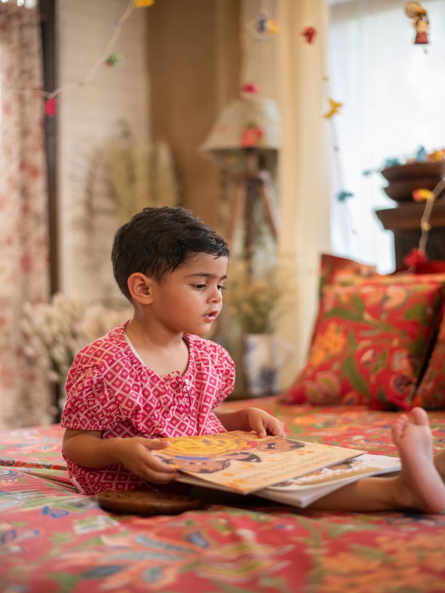 Kids Reva Top : Boro Bindi Pink