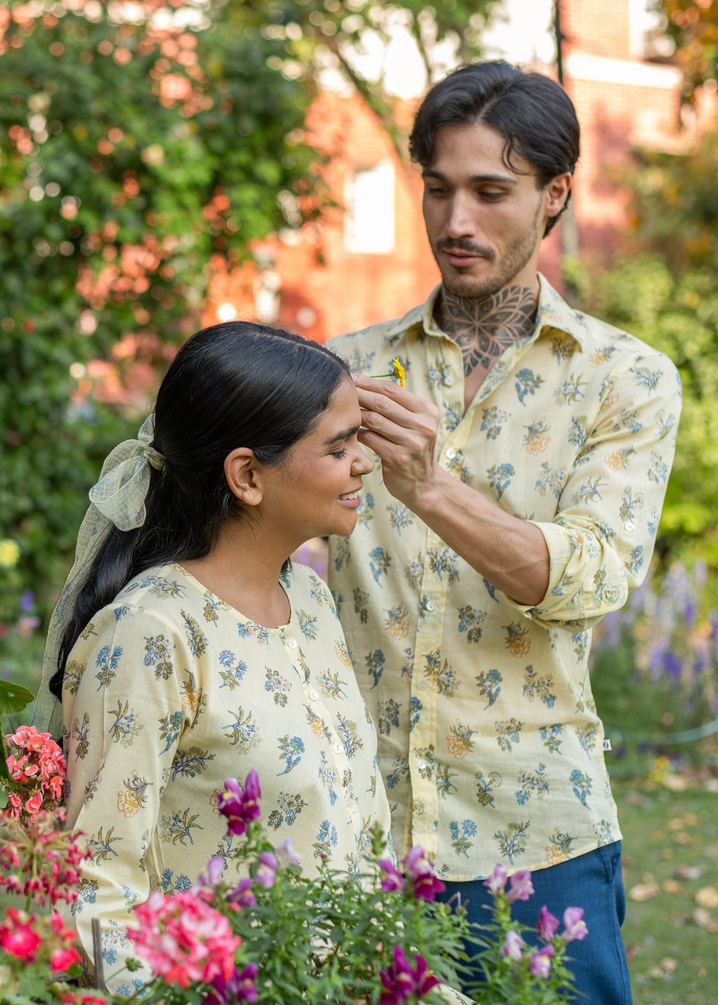Men's Slim Fit Shirt Half Sleeves : Toile Butter