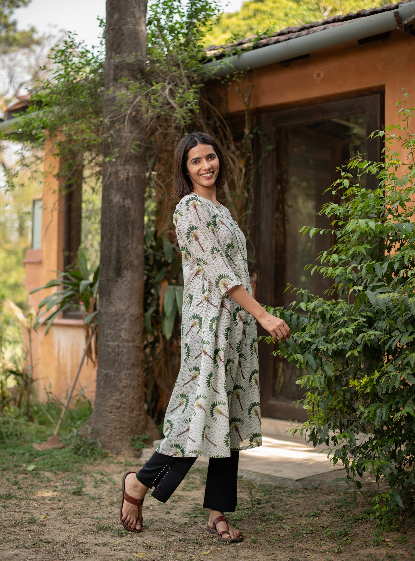 A Line Kurta : Banana Country