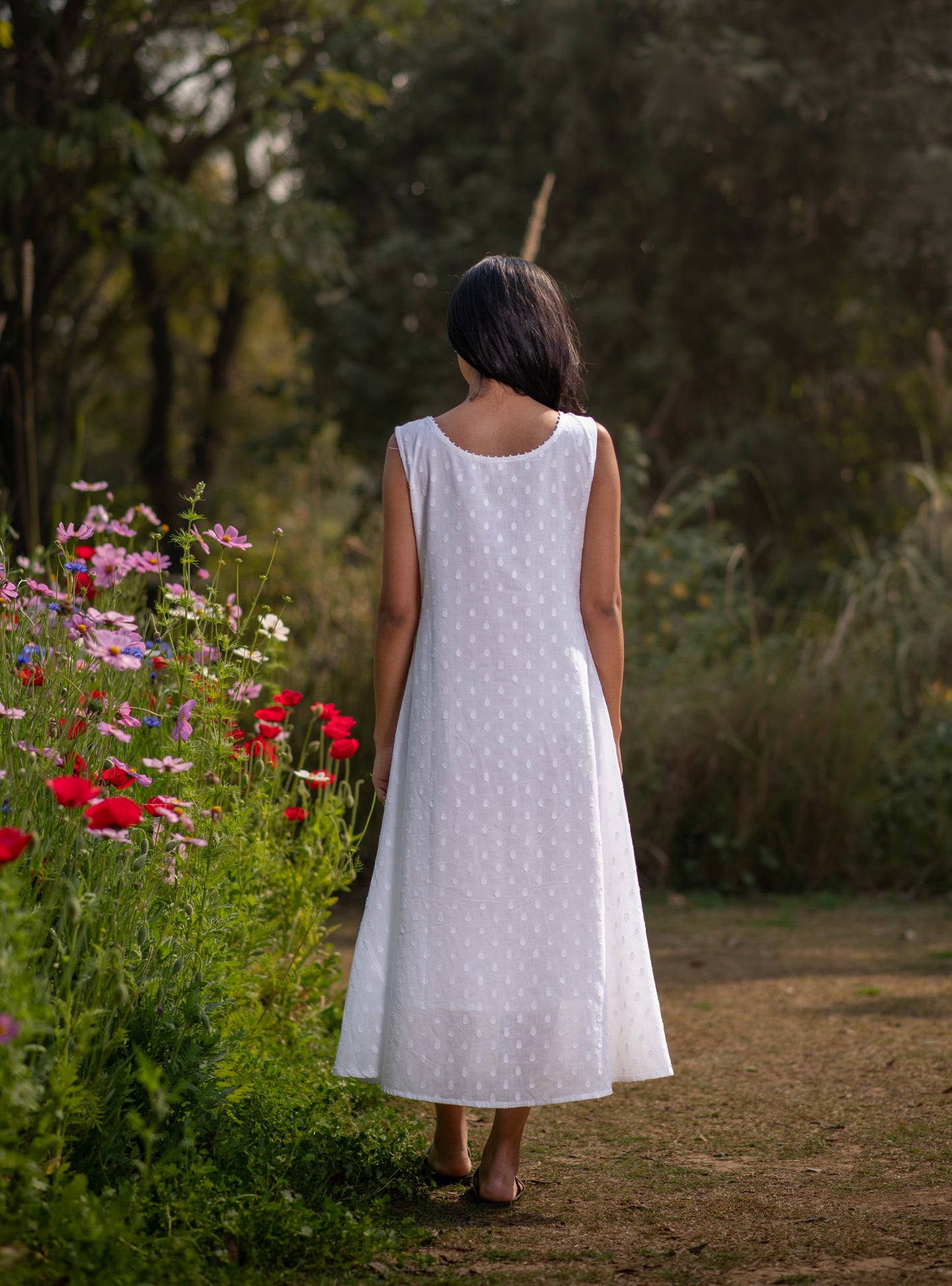 Fish Tail Dress : White on White Voile