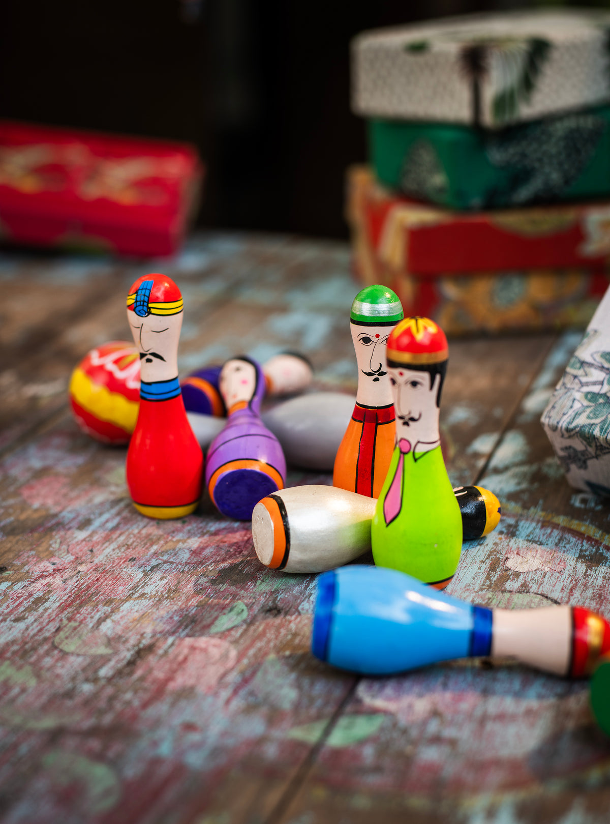 Hand Painted Bowling Set : Assorted