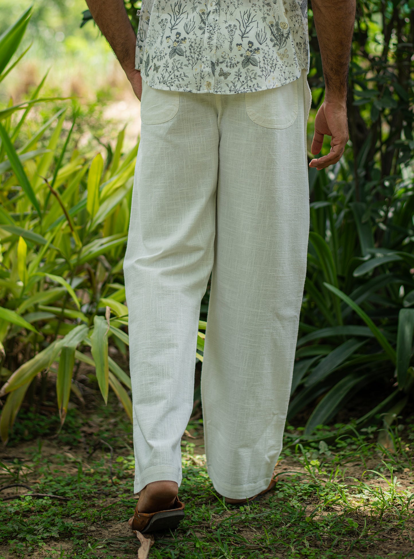 Men's House Pant : Slub White