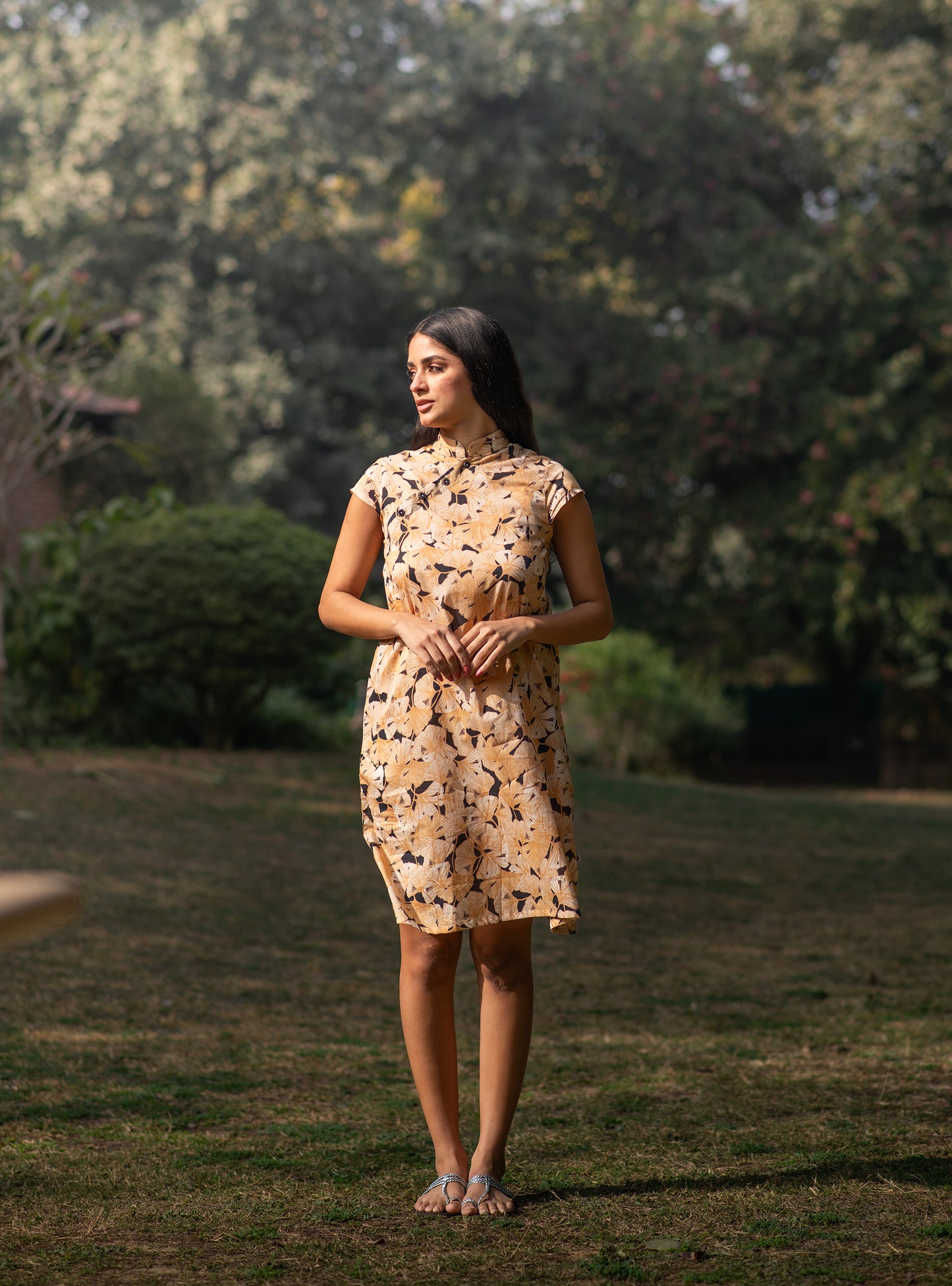 Joanne Dress : Ginko Black Voile