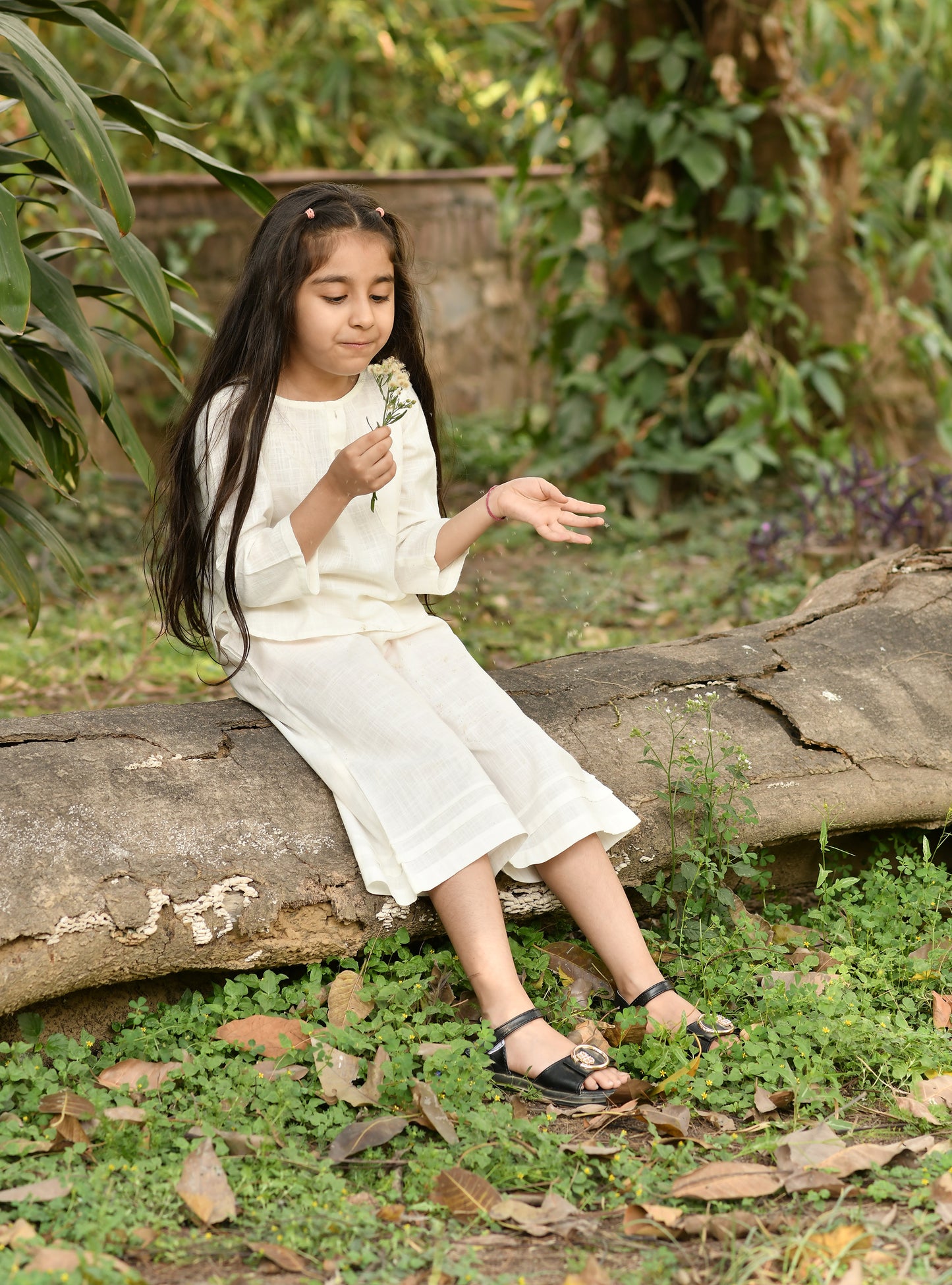 Kids Boat Neck Top : White