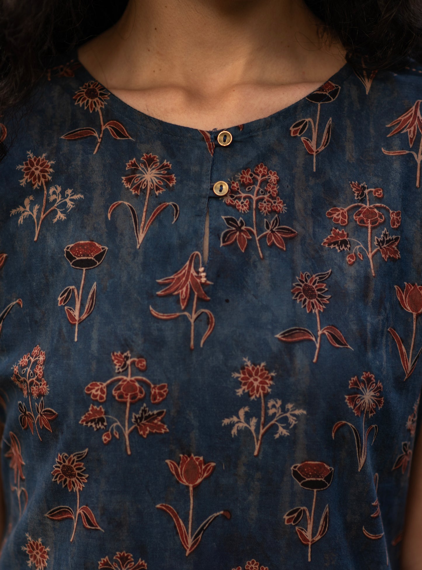Milele Dress : Ajrakh Veena Indigo Voile