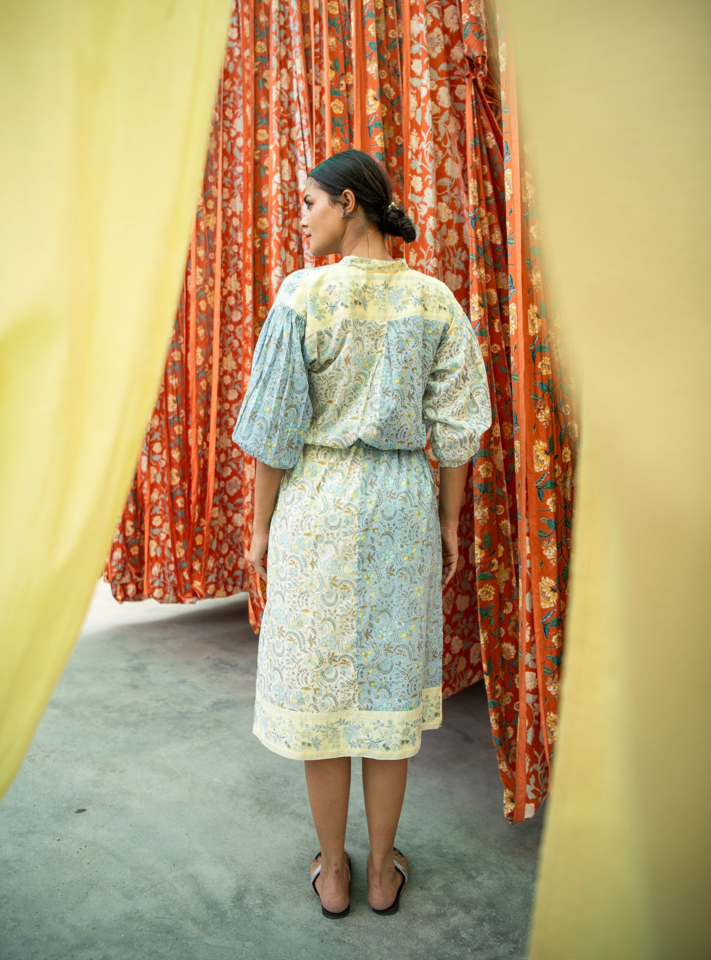 Patch Work Ariel Dress : Pulicat Beach Voile