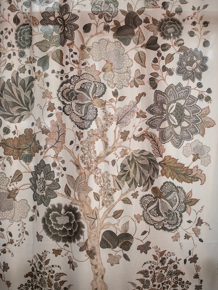 Sheeting Curtain : Tree of Life Graphite