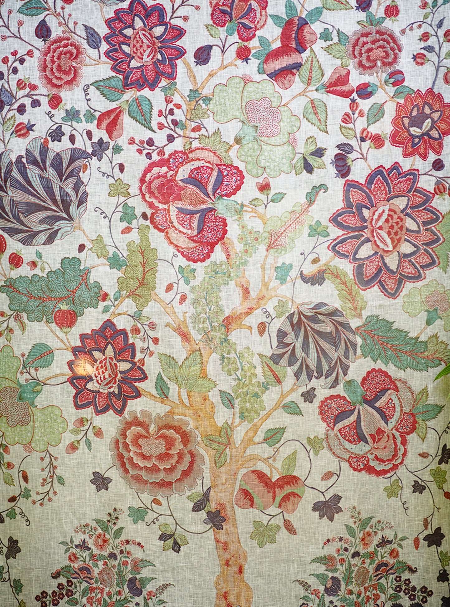 Curtain Tree of Life : Linen Printed Ice