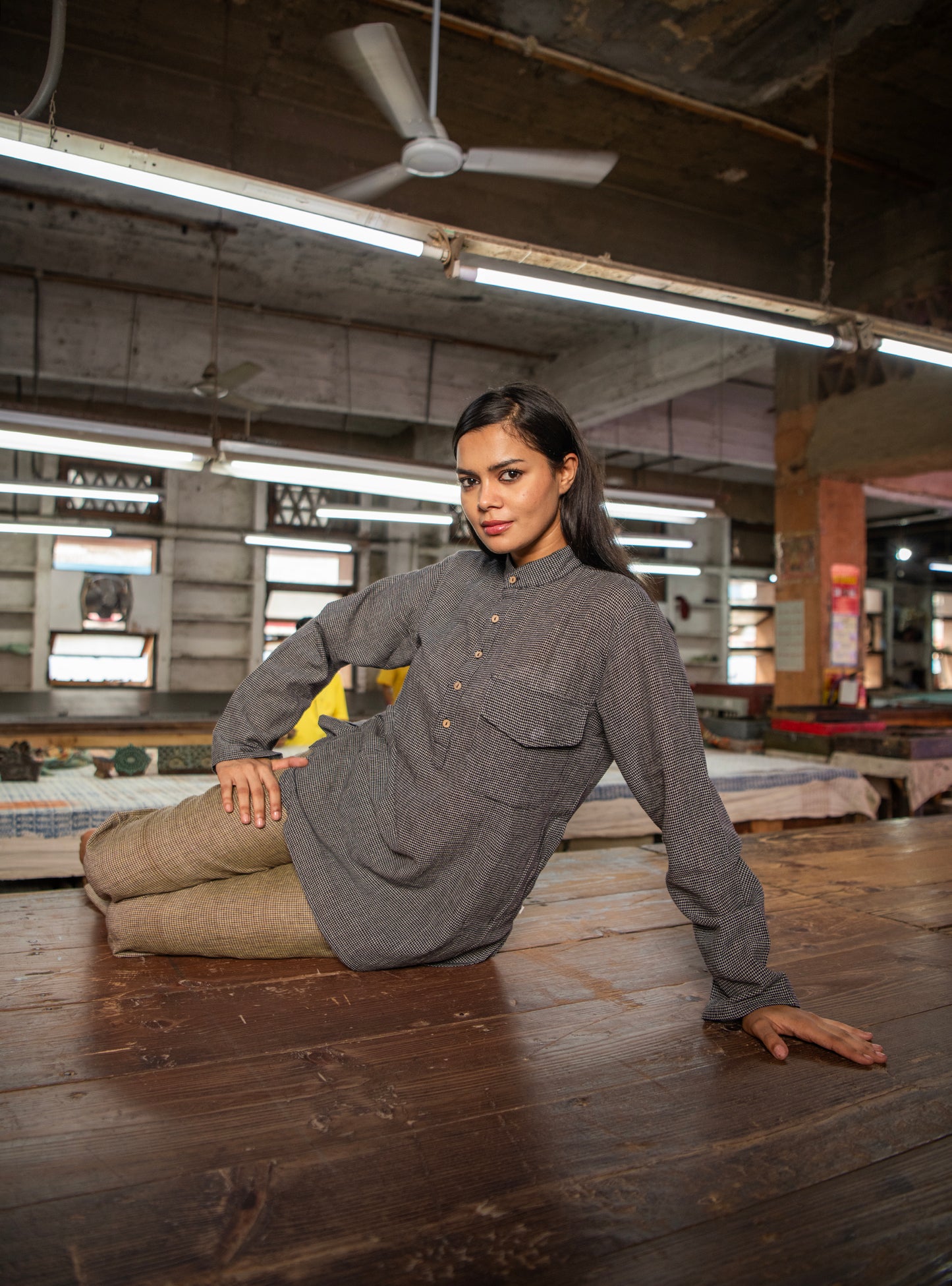U Shaped : Short Tunic Handloom