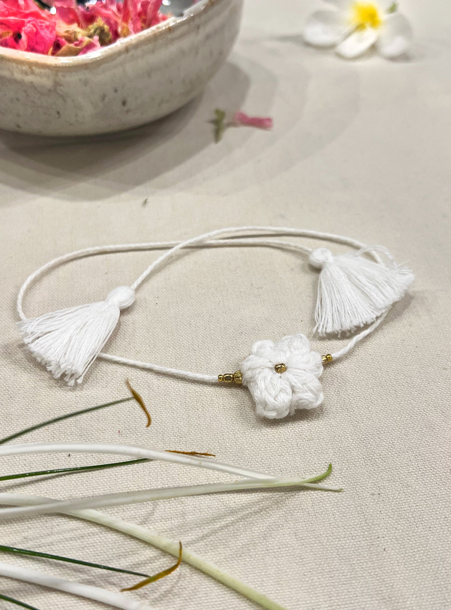 Rakhi : White Moti Flower