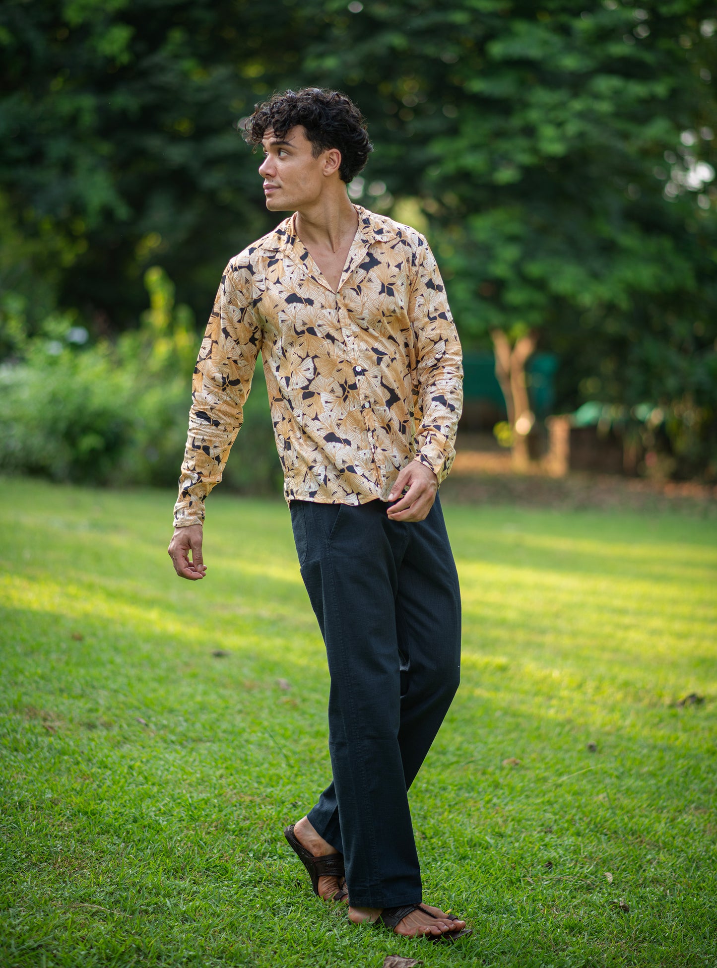 Hangout Shirt FS : Ginko Black Voile