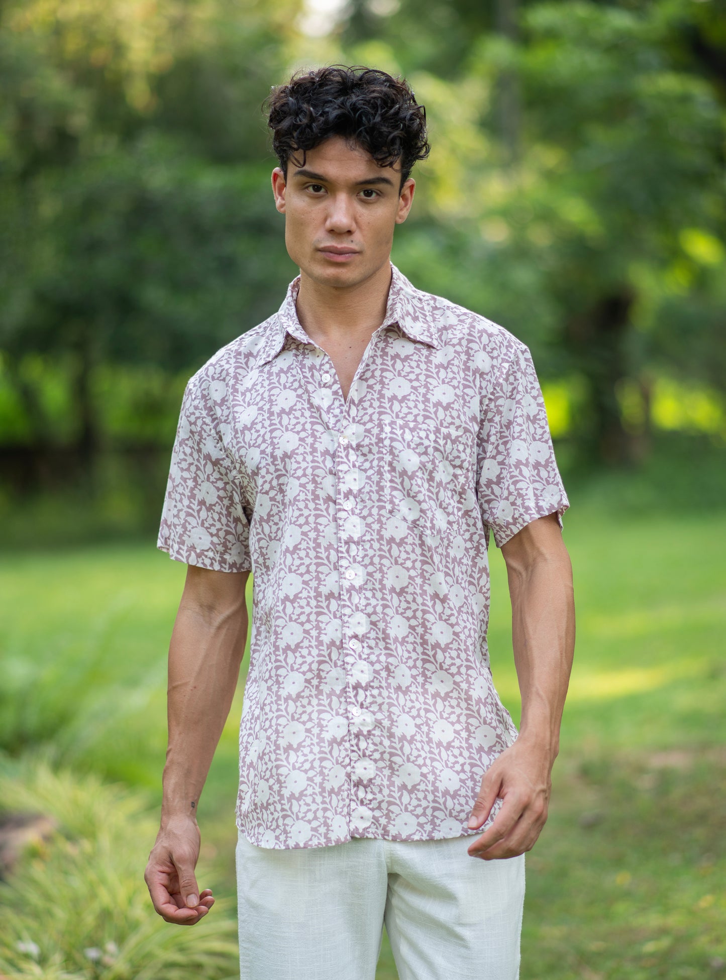 Xavier Shirt HS : Camryn Mocha Voile