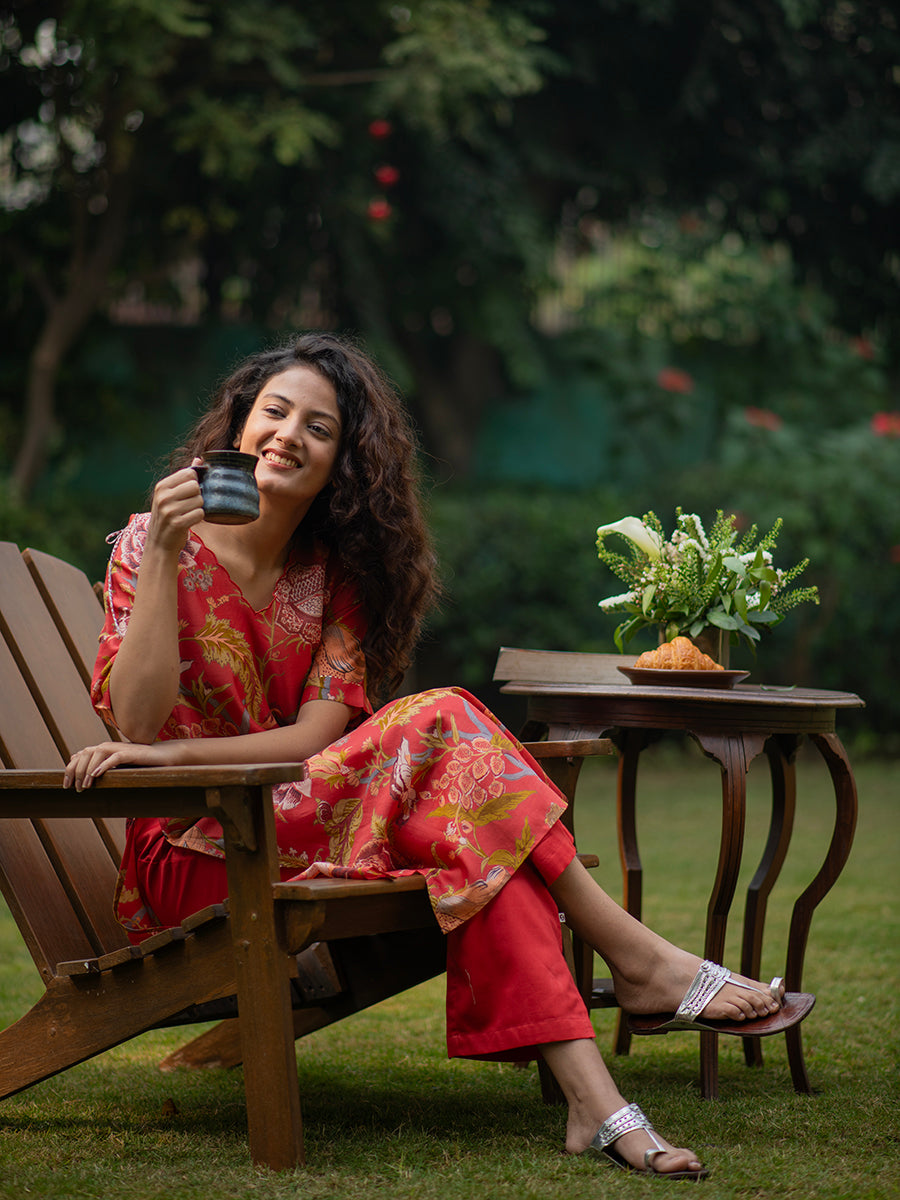 Aphre Kurta : Sequoia Red