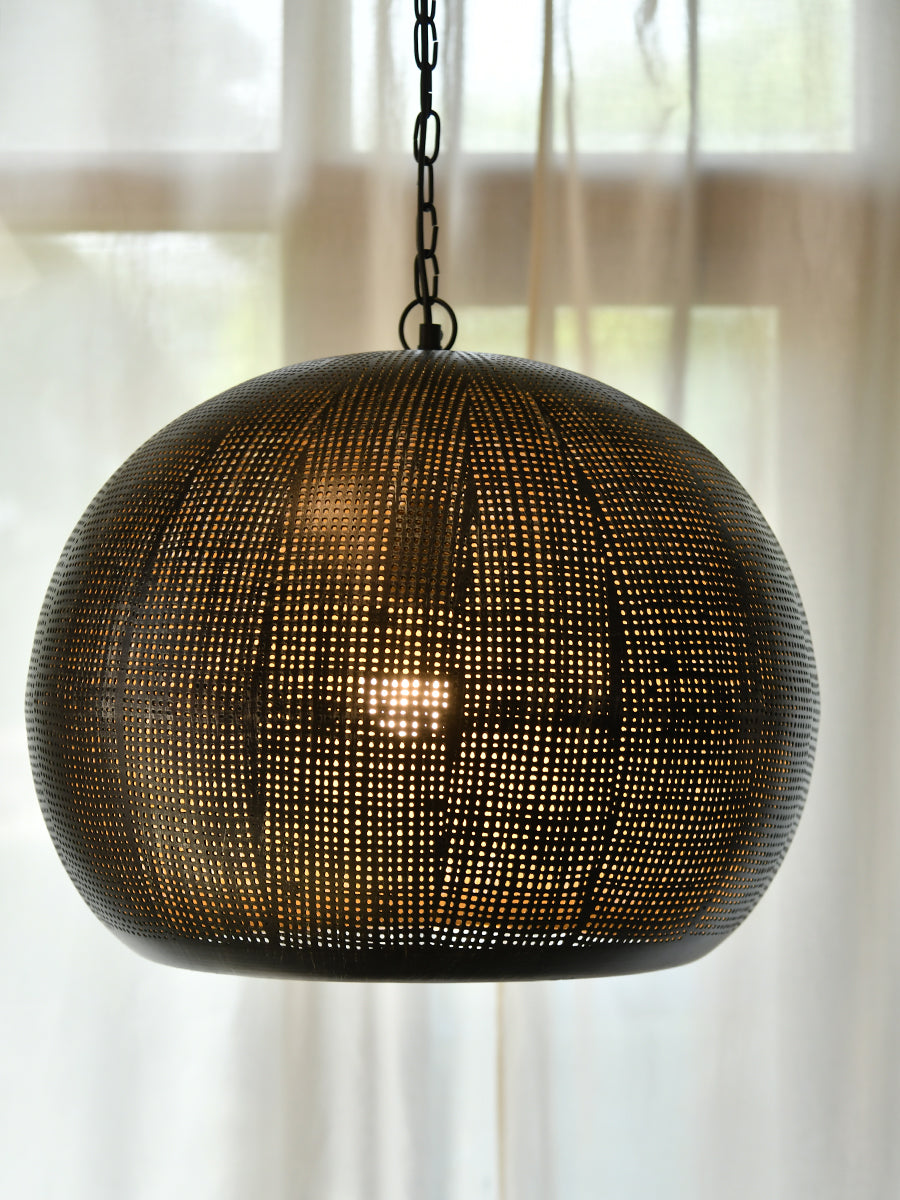 Basket Shape Lamp : Gold Iron