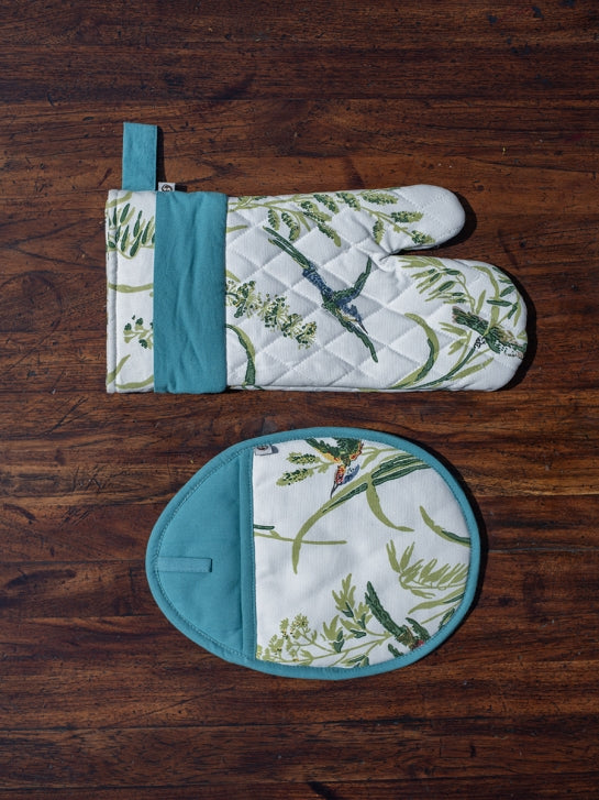 Oven Mitt : Hummingbird Natural