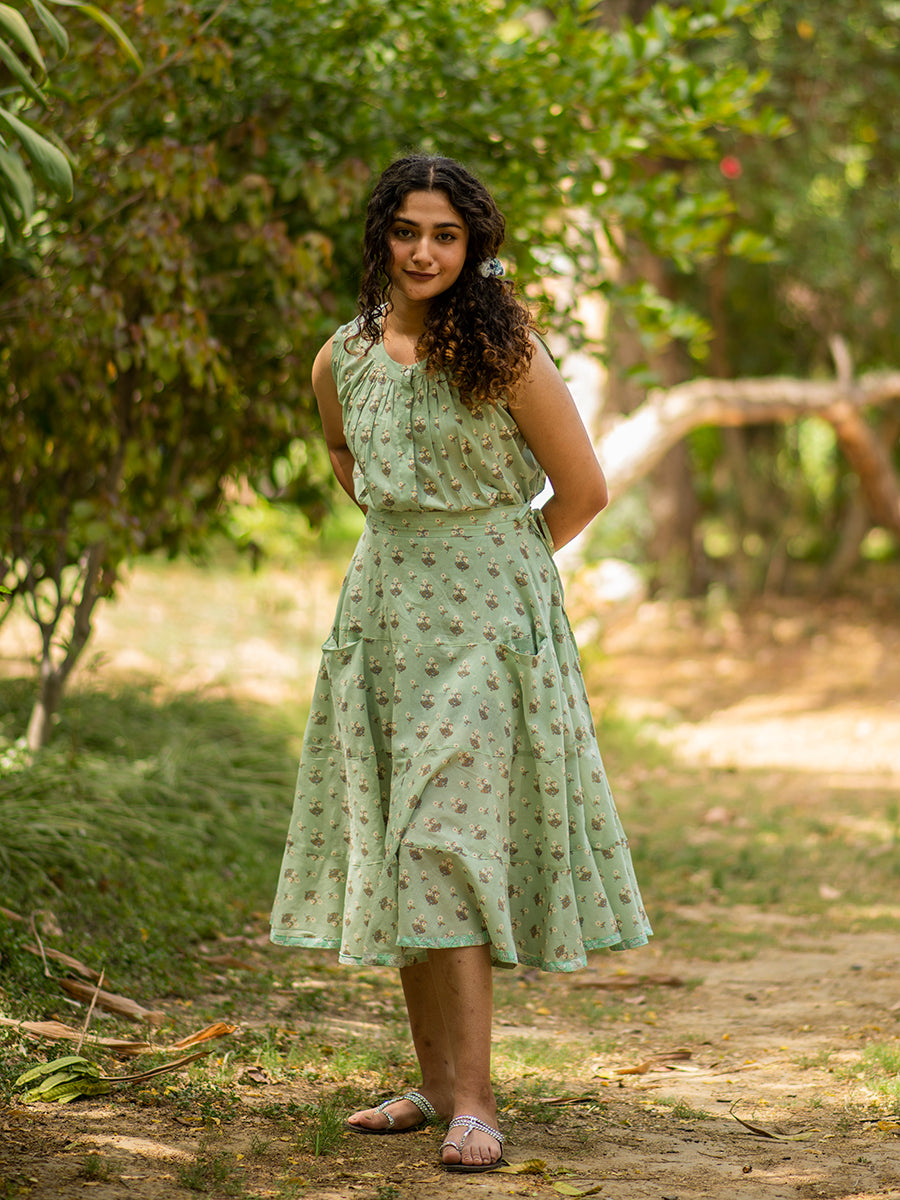 Lena Top : Chanderi Mint