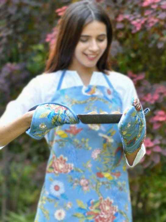 Canvas Apron : Bird Blue