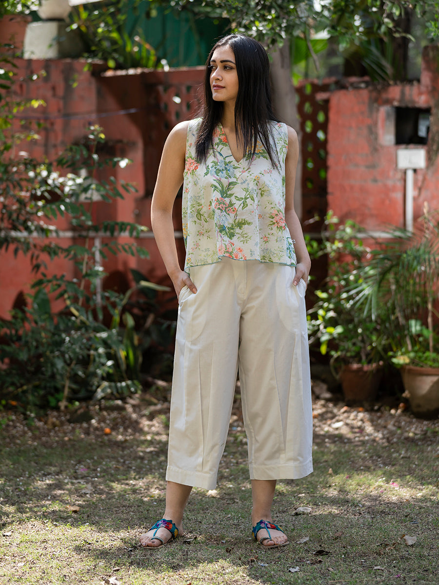 Cycle Pant : Solid Natural Cambric