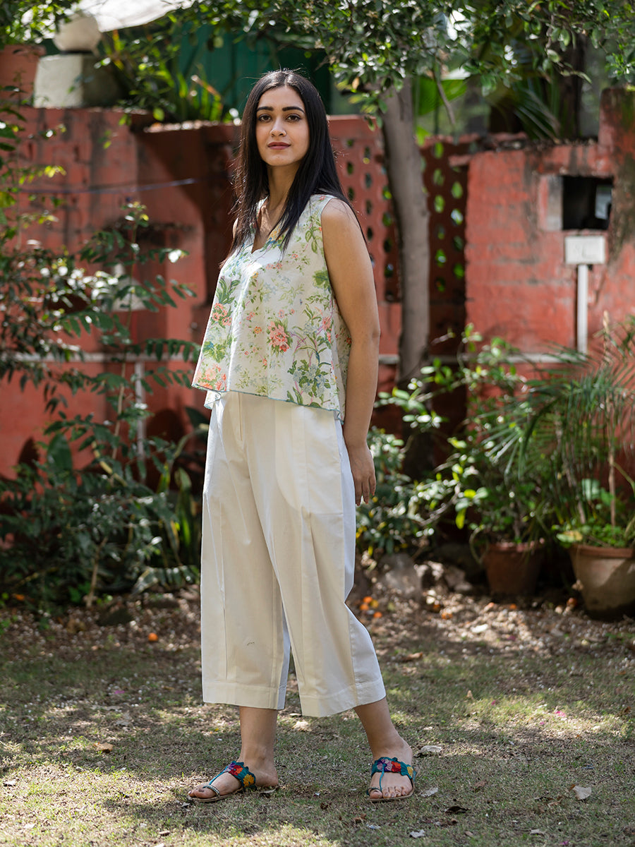 Cycle Pant : Solid Natural Cambric