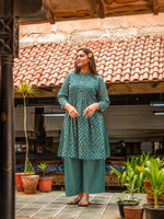 Shabnam Kurta : Eden Emerald  Chanderi