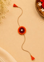 Handmade Fabric Flower Rakhi