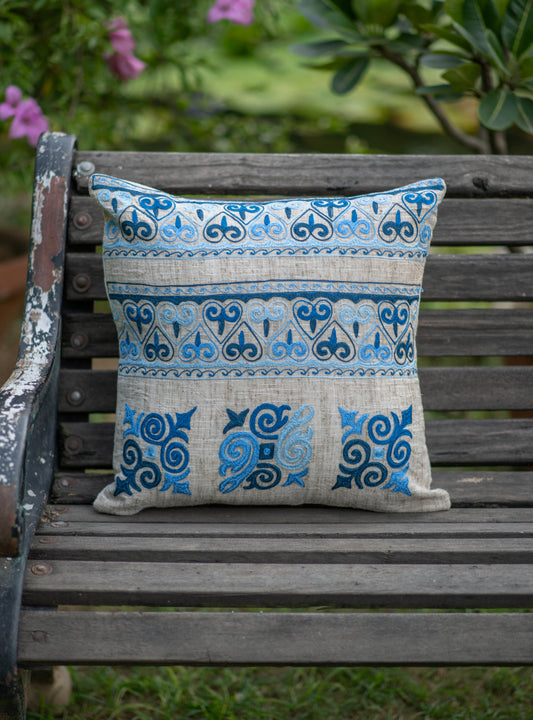 Aari Emb Cushion Cover : Samundar Mysore Silk