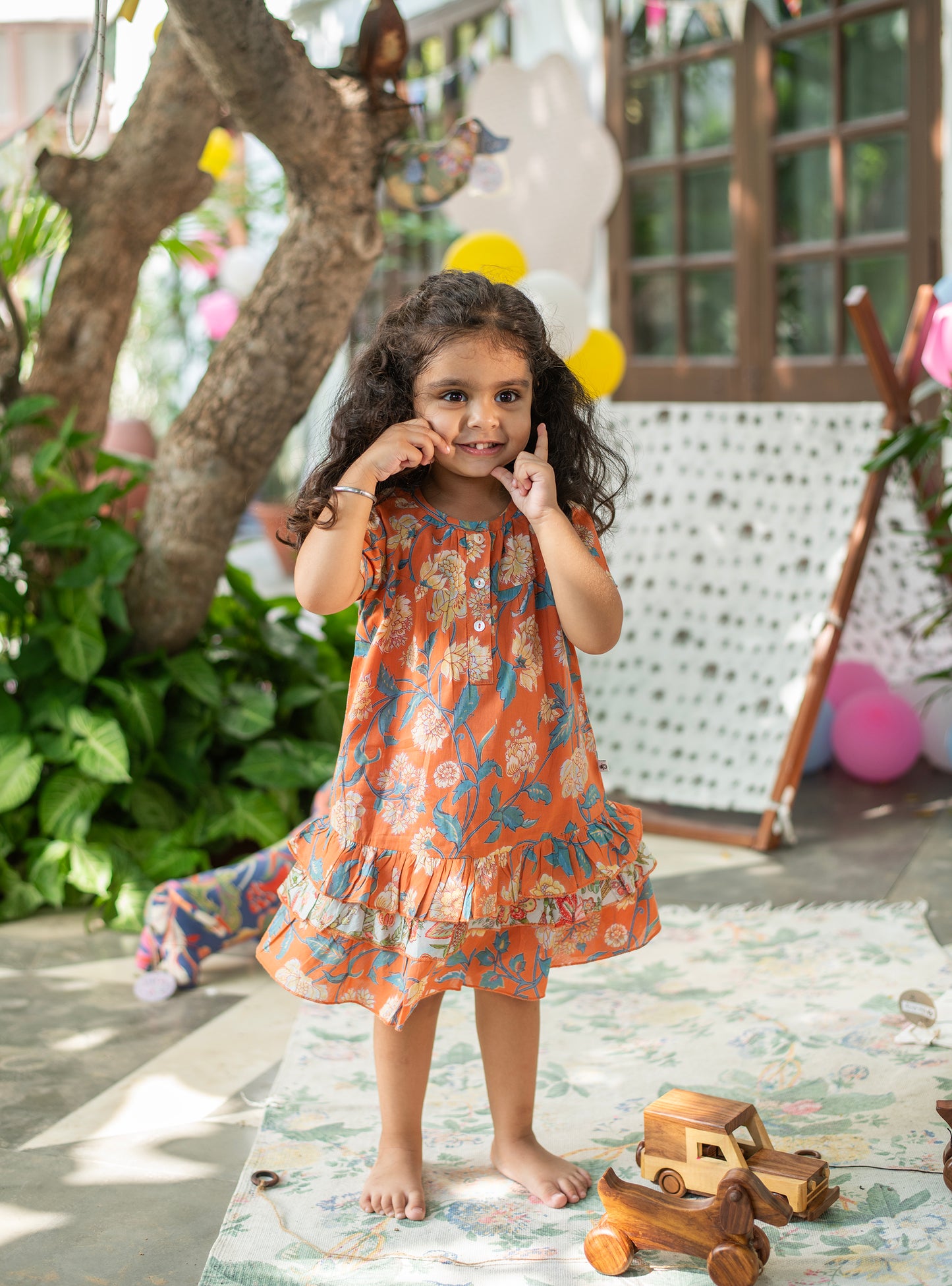 Kids Alice Dress : Florentine Orange Voile