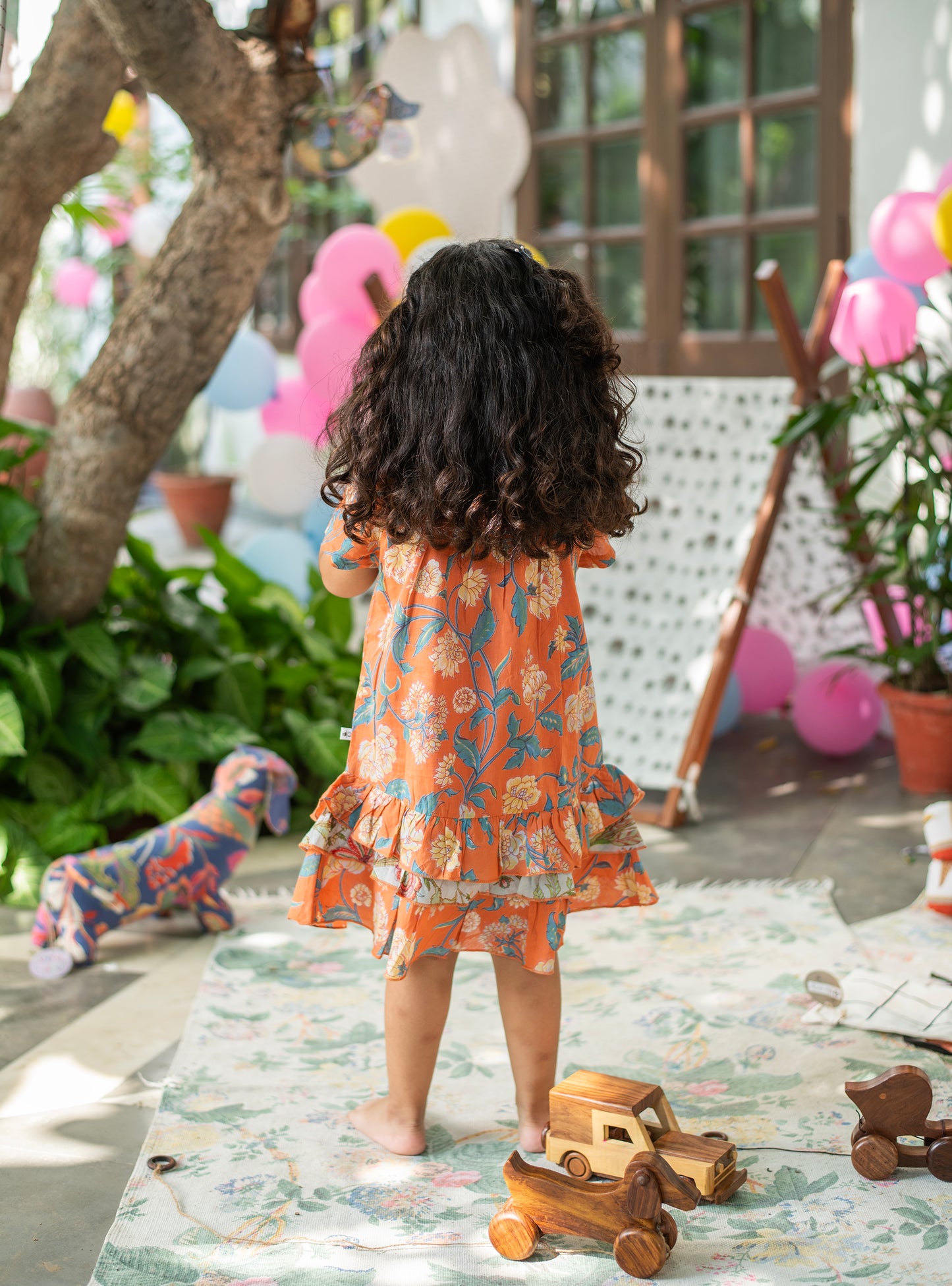 Kids Alice Dress : Florentine Orange Voile