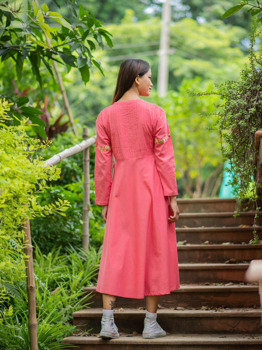 Anarkali Wrap : Slub Red