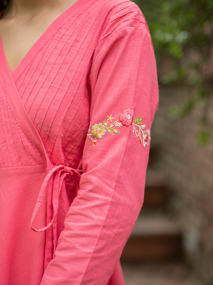 Anarkali Wrap : Slub Red