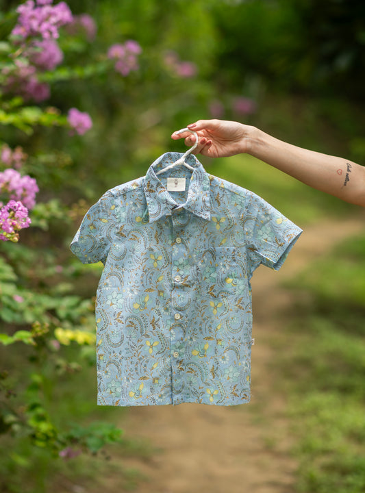 Kids Angad Shirt Half Sleeves : Pulicat Sea Voile