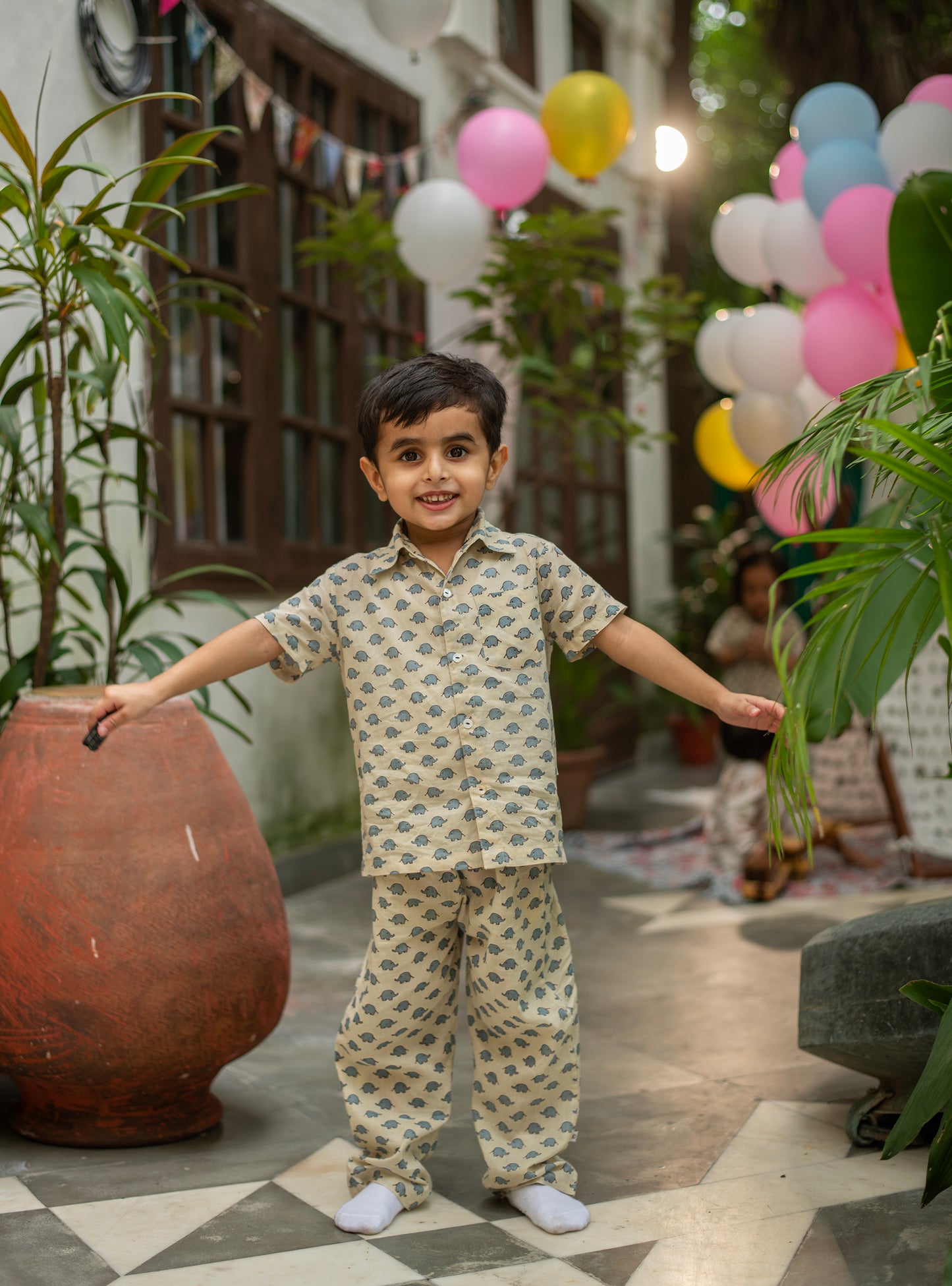 Angad Pj Set : Appu Beige Voile