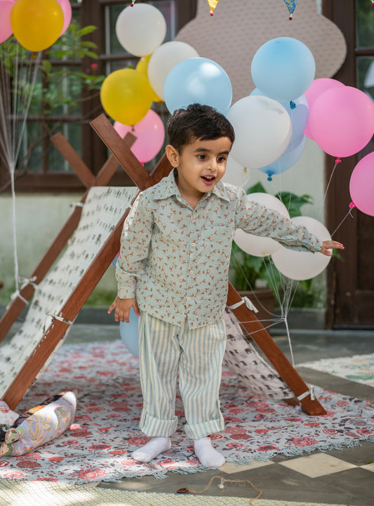 Angad Shirt FS : Chidiya Blue Voile