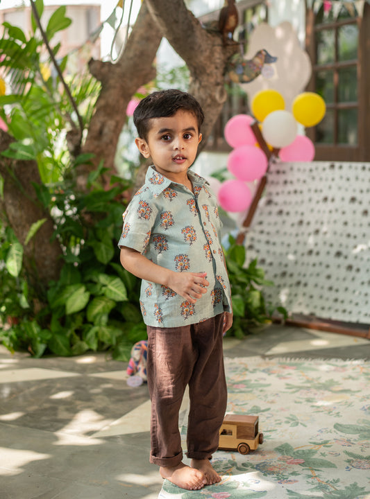 Angad Shirt HS : Alyssa Blue Slub