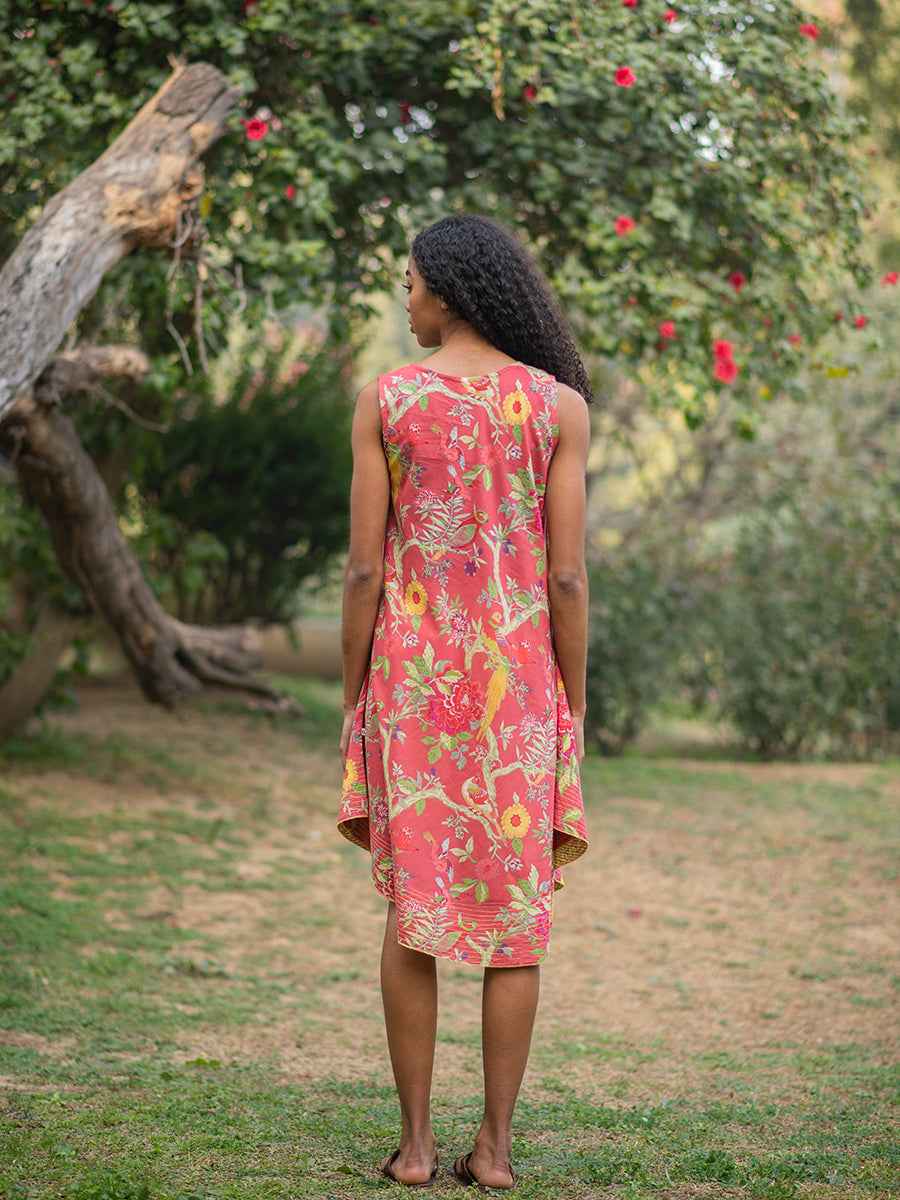 Ann Dress : Bird Coral