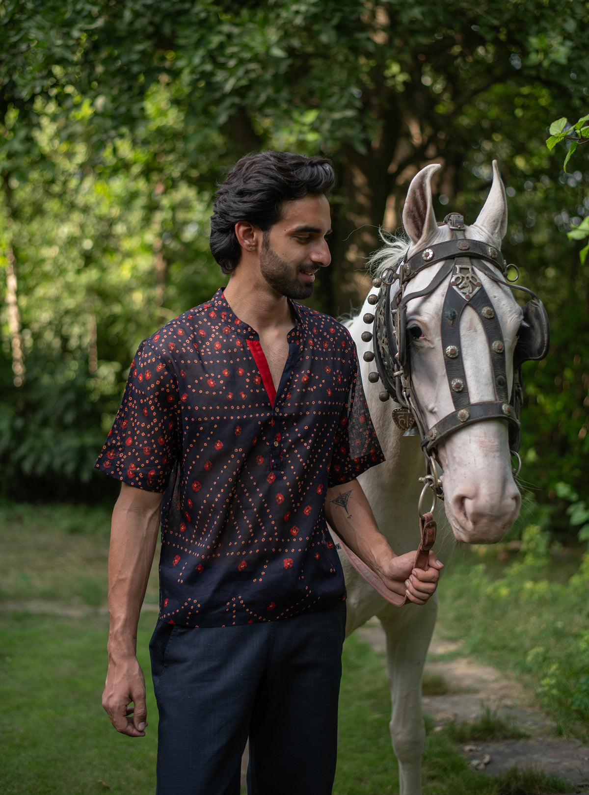 Anthony Shirt Half Sleeves : Bandhani Voile