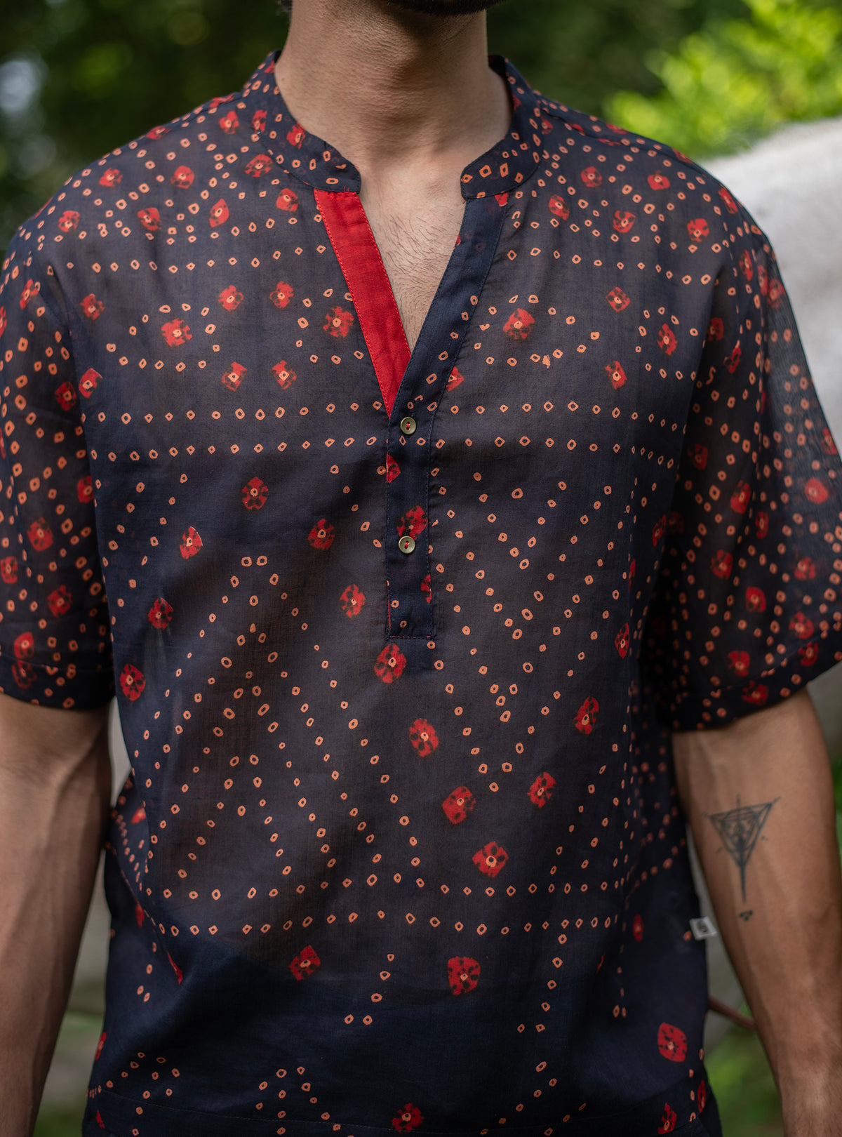 Anthony Shirt Half Sleeves : Bandhani Voile