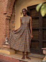 Esna Dress : Faiyum Emerald Chanderi