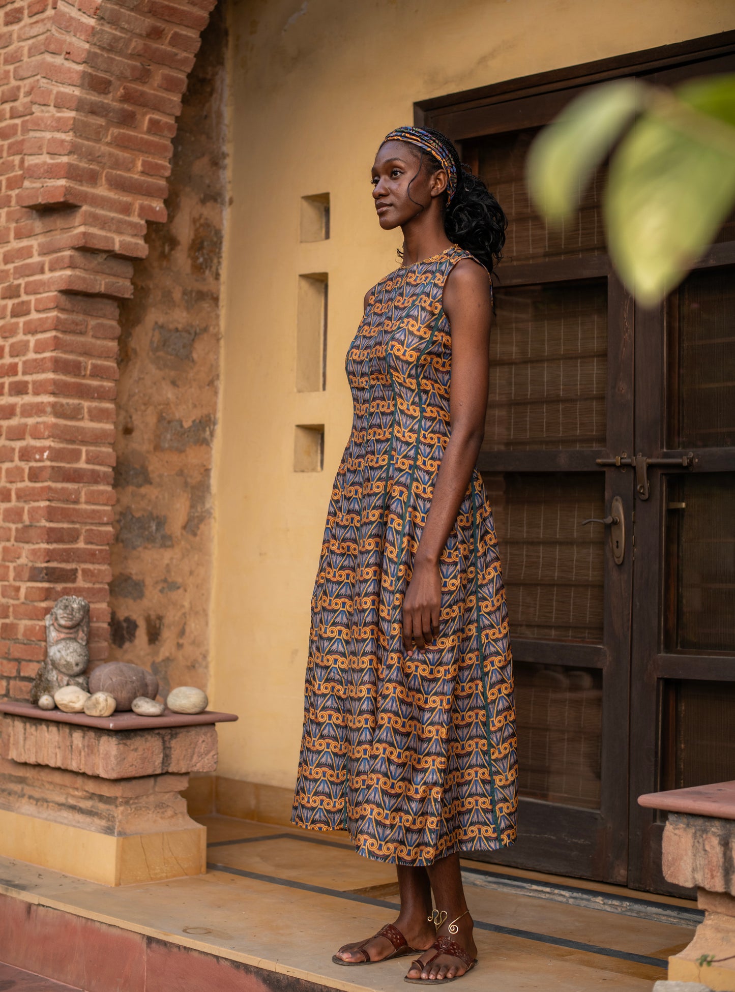 Esna Dress : Faiyum Emerald Chanderi