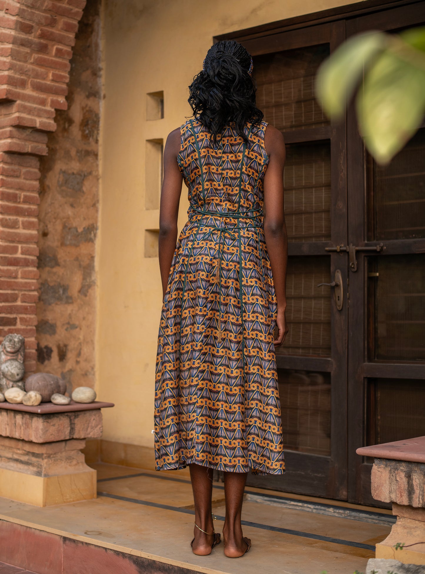 Esna Dress : Faiyum Emerald Chanderi