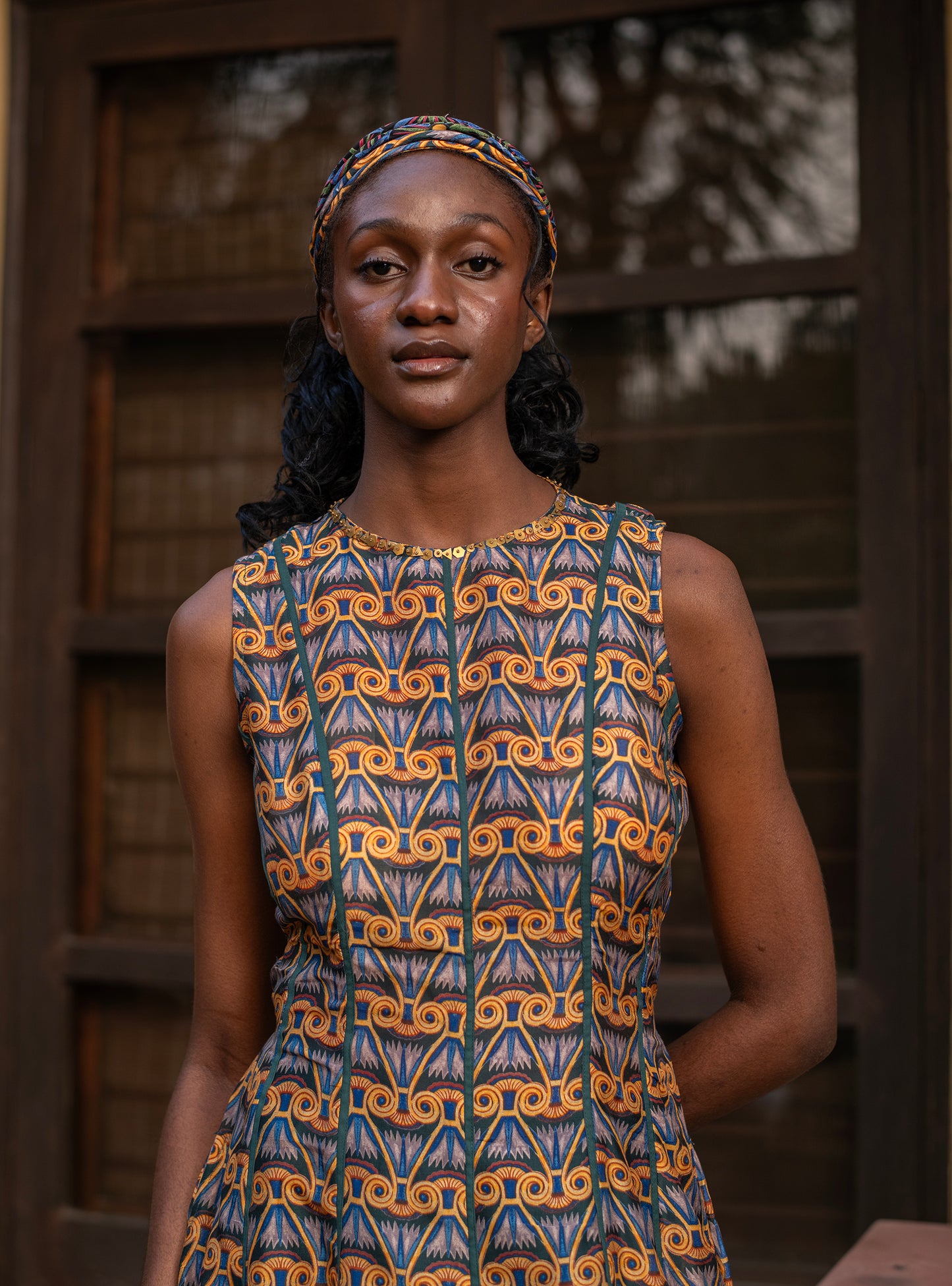 Esna Dress : Faiyum Emerald Chanderi
